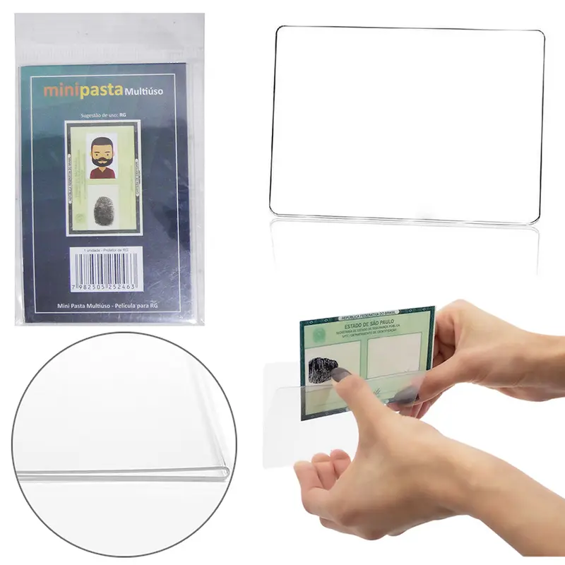 PROTETOR PORTA DOCUMENTO RG DE PLASTICO 10X6,5CM