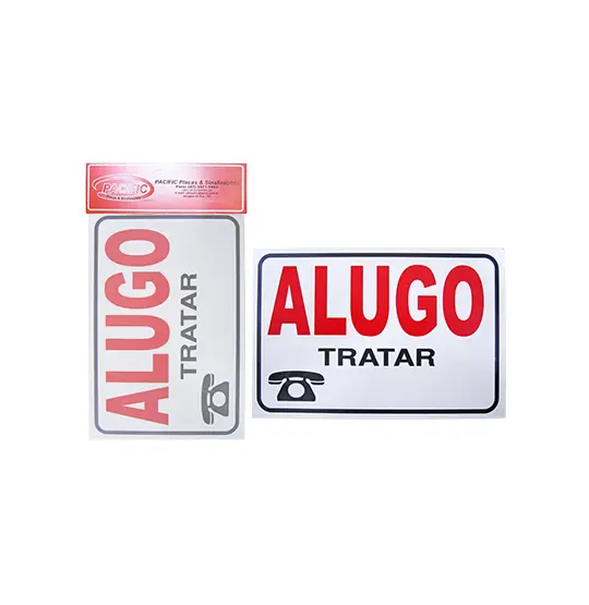 PLACA INDICATIVA ALUGO TRATAR 20X30CM