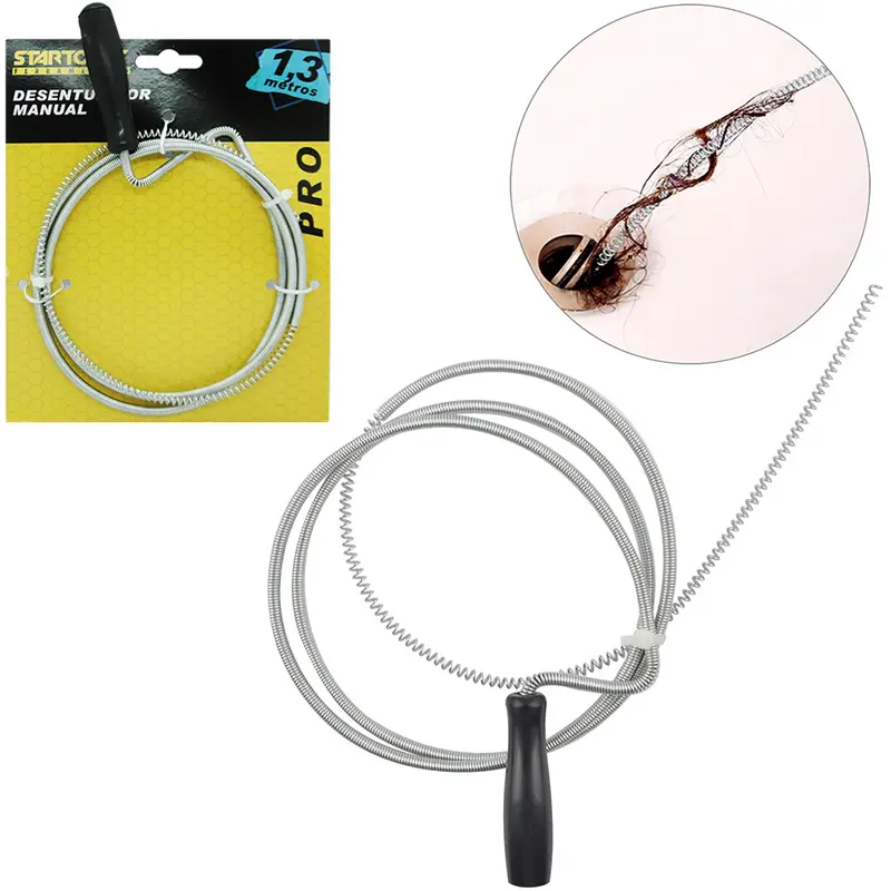 DESENTUPIDOR DE CANO DE ACO CARBONO PRO 1,3M NA CARTELA