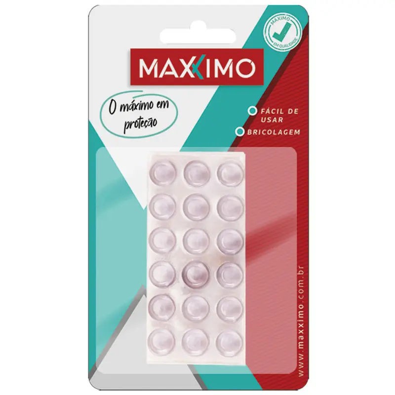 PROTETOR DE PVC TIPO PINGO REDONDO AUTOADESIVO PEQUENO COM 18 PECAS 4X10MM DE Ø