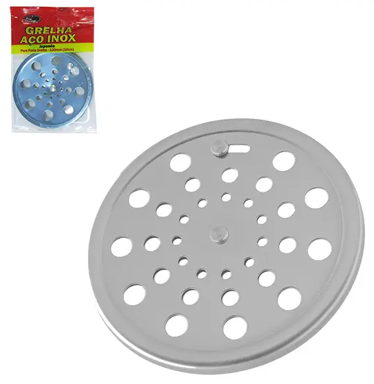 GRELHA / RALO DE INOX REDONDO ABRE E FECHA 100MM