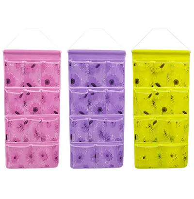 SAPATEIRA DE PVC PARA 6 PARES FLORES 78X36CM