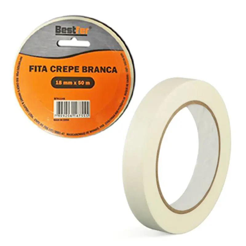 FITA ADESIVA CREPE BRANCA MULTIUSO 18MMX50M