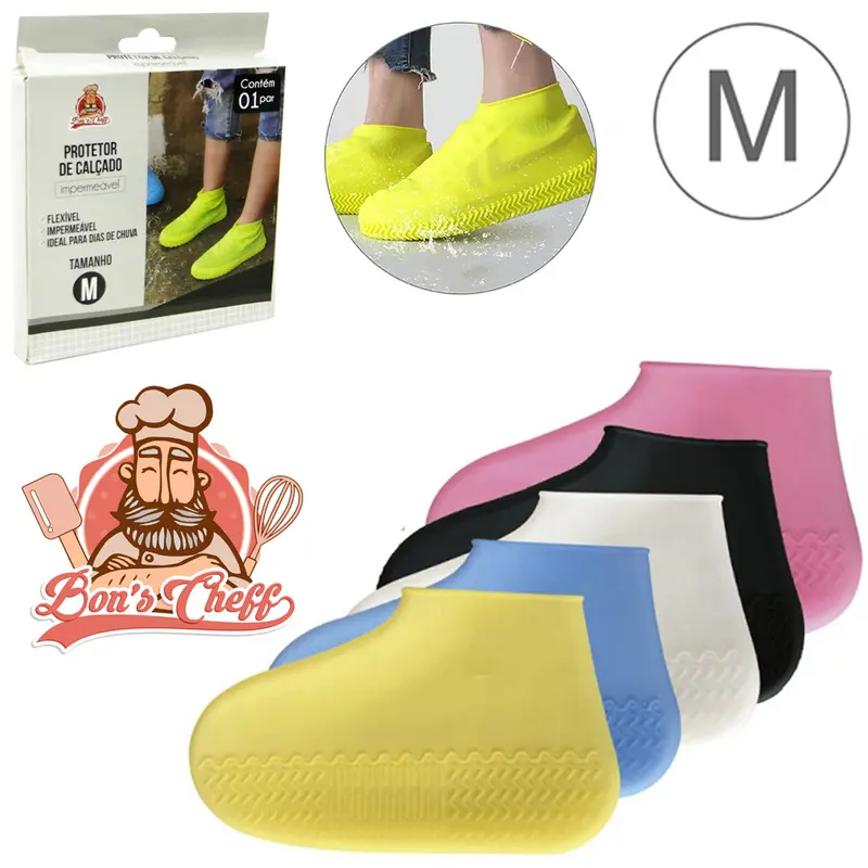 PROTETOR DE SILICONE PARA CALCADOS TAMANHO M (33-36) COLORS 1 PAR 25X15CM NA CAIXA