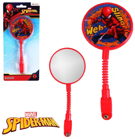 RETROVISOR PARA BICICLETA INFANTIL HOMEM ARANHA/SPIDER MAN VERMELHO 17,5CM NA CARTELA