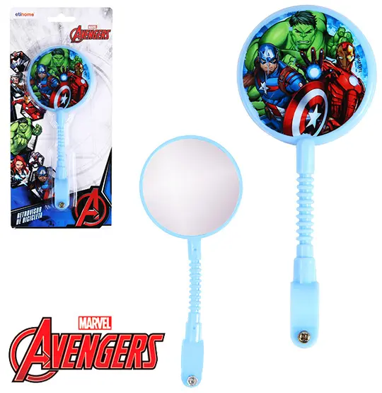RETROVISOR PARA BICICLETA INFANTIL VINGADORES/AVENGERS AZUL 17,5CM NA CARTELA