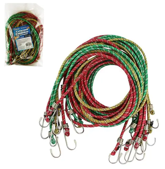 ELASTICO EXTENSOR MULTIUSO COLORS COM 10 PECAS 1MX5MM