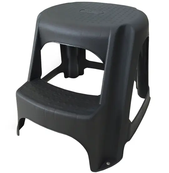 BANQUETA DE PLASTICO COM DEGRAU PRETO 53X48X41CM