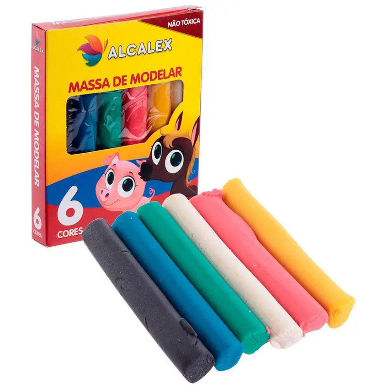 MASSINHA DE MODELAR COM 6 CORES 65G