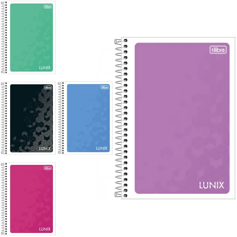 CADERNO LUNIX UNISSEX ¼ CAPA FLEXIVEL ESPIRAL 48 FOLHAS