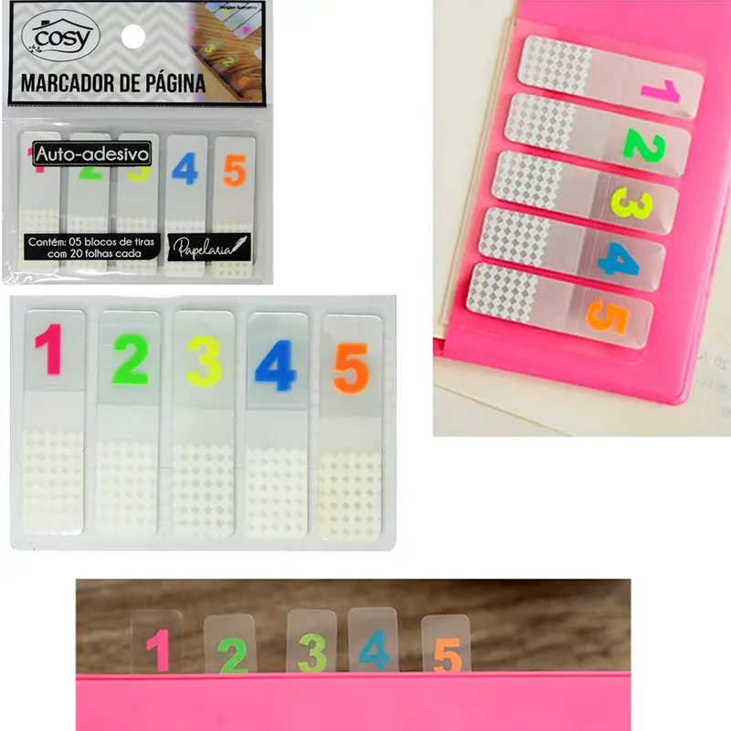 MARCADOR DE PAGINA DE PLASTICO ADESIVO 100 FOLHAS 4,5X1,2CM