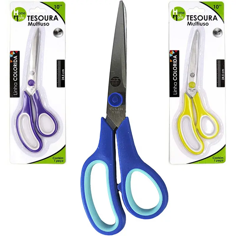 TESOURA MULTIUSO DE INOX COLORIDA 10'' 24,5CM