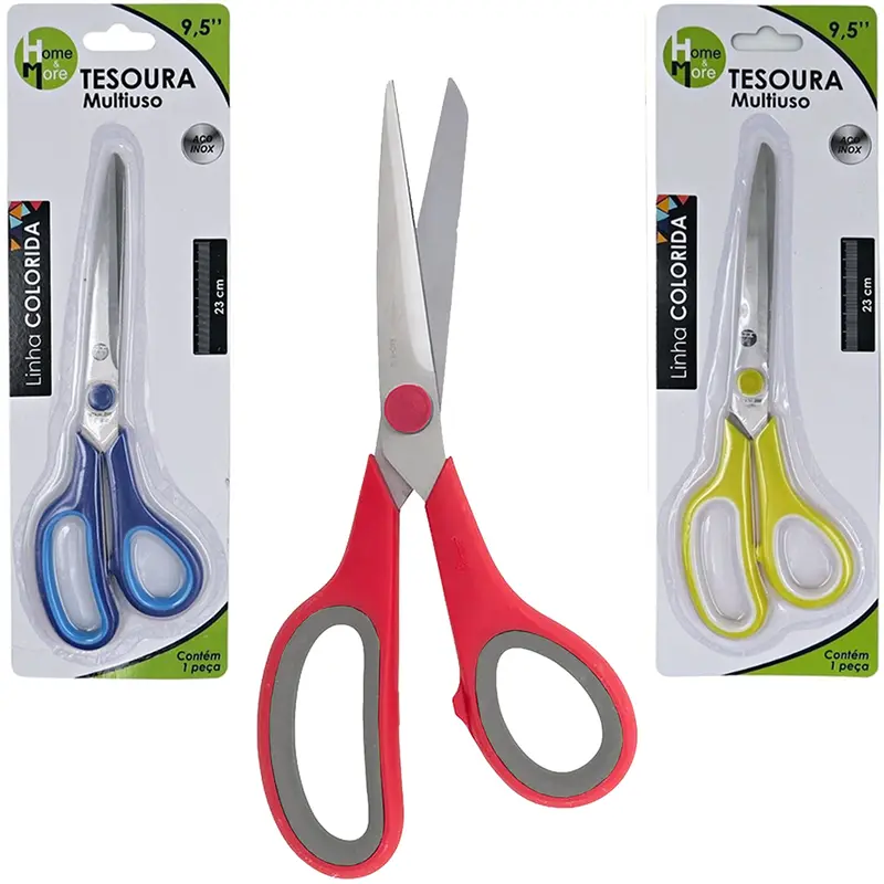 TESOURA MULTIUSO DE INOX COLORIDA 9,5'' 23CM