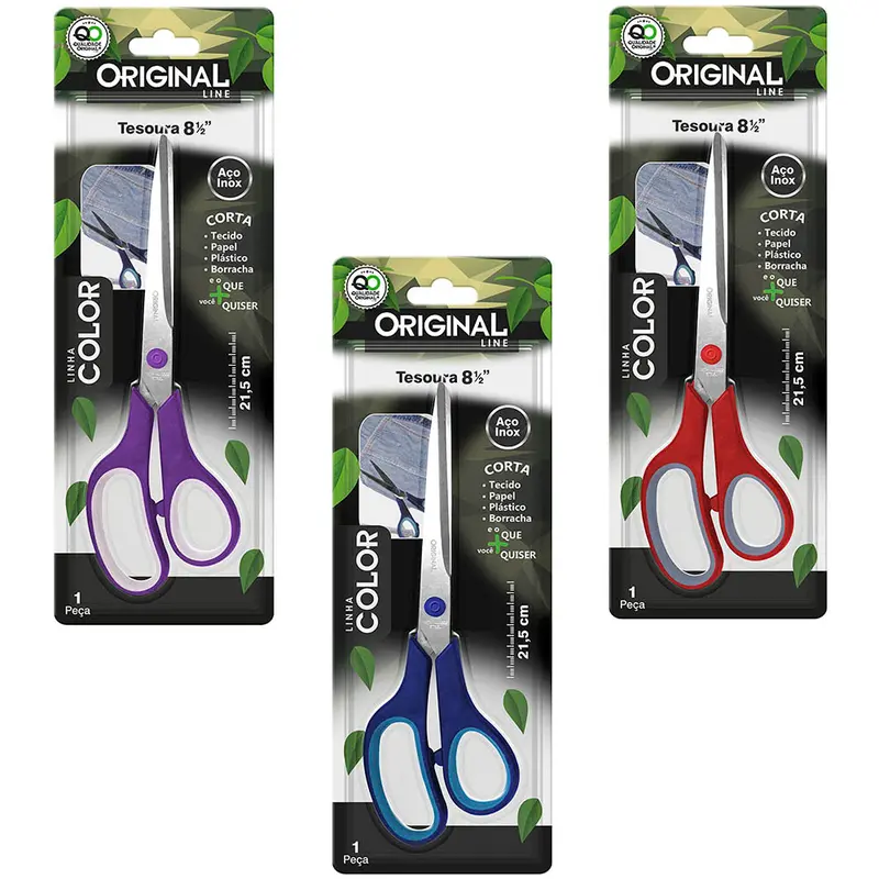 TESOURA MULTIUSO DE INOX COLORS 8½'' 21,5CM