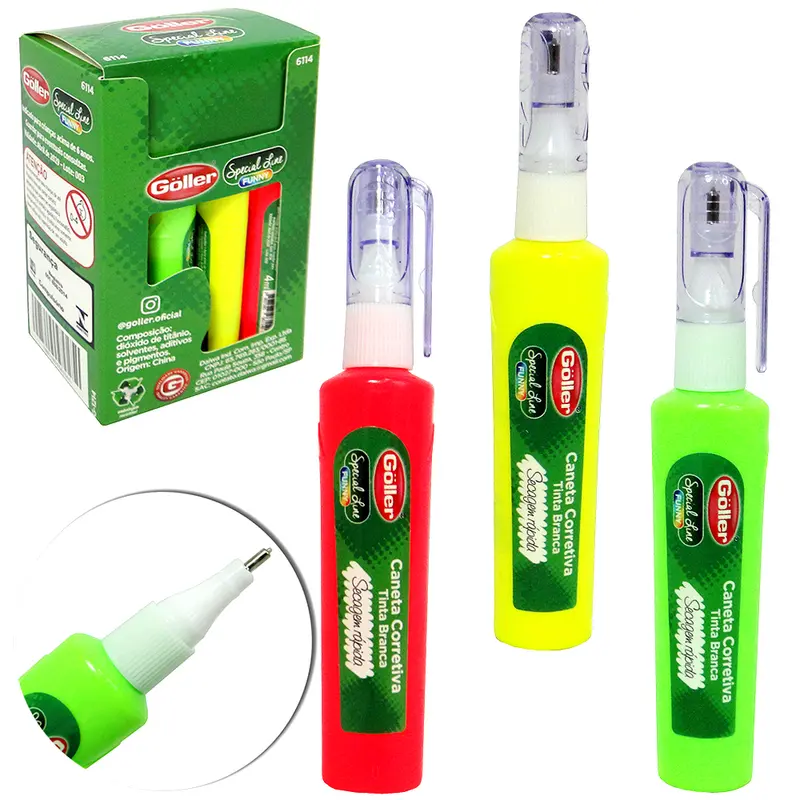 CANETA CORRETIVA SPECIAL LINE FUNNY COM 12 PECAS 4ML NA CAIXA