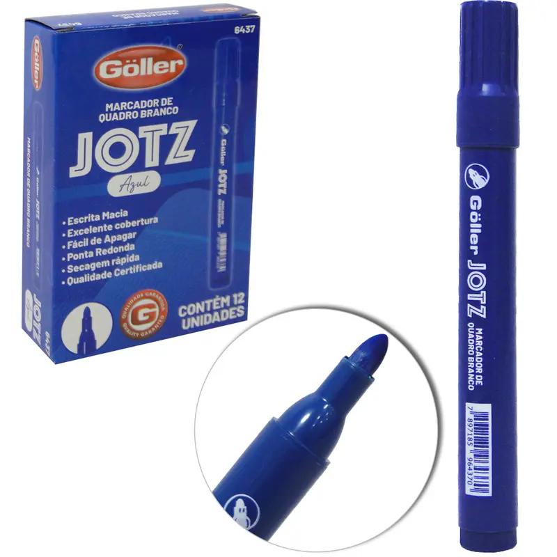 MARCADOR AZUL JOTZ PARA QUADRO BRANCO COM 12 PECAS NA CAIXA