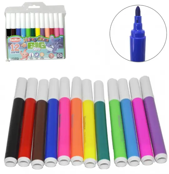 CANETA HIDROGRAFICA / HIDROCOR BIG COLORS COM 12 PECAS