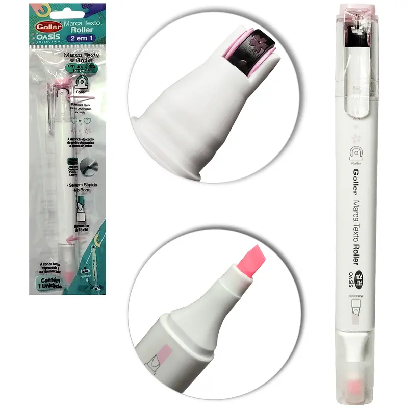 CANETA HIDROGRAFICA ROMEU & JULIETA PONTA GROSSA E FINA DUPLA ROSA OASIS
