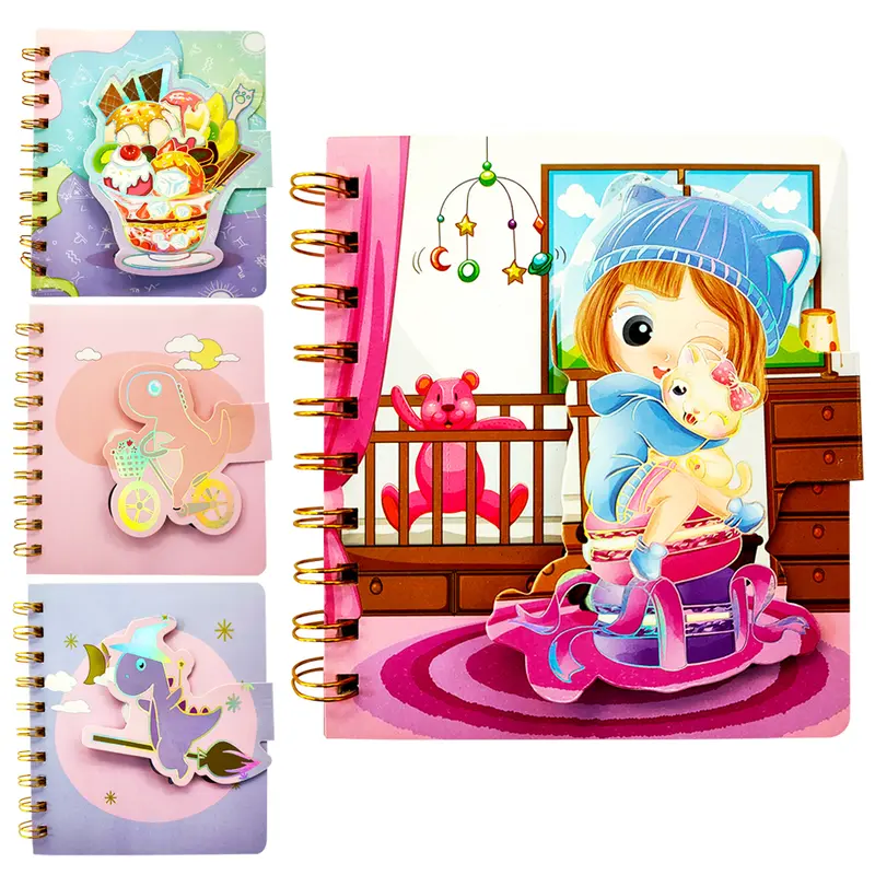 CADERNO CADERNETA/BLOCO DE ANOTACAO ESPIRAL A5 FECHO VELCRO COM PAUTA CUTE YINS PAPER 48 FOLHAS