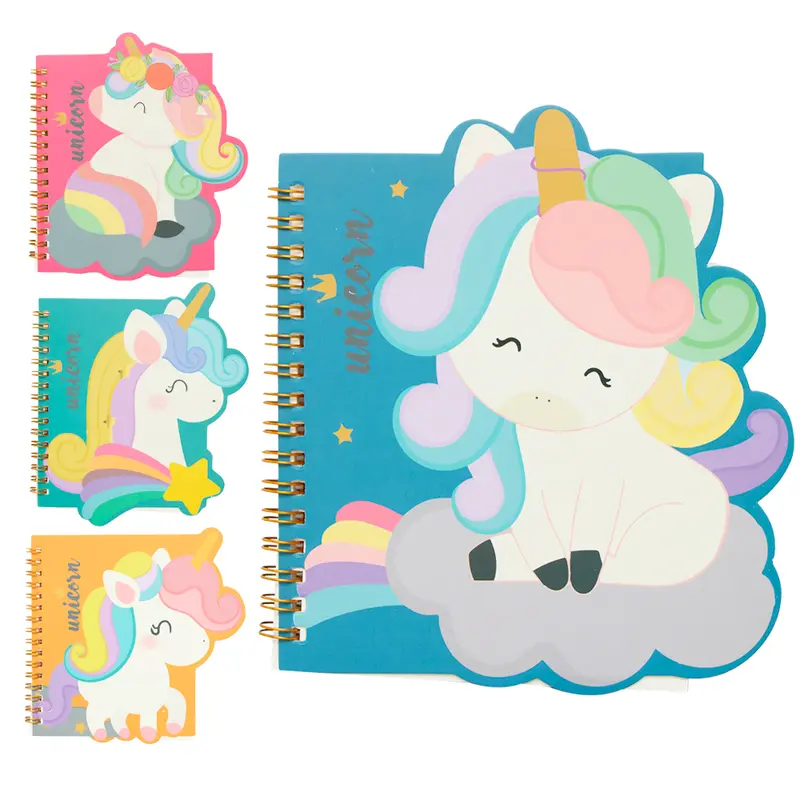 CADERNO CADERNETA/BLOCO DE ANOTACAO ESPIRAL A5 COM PAUTA UNICORNIO YINS PAPER 50 FOLHAS