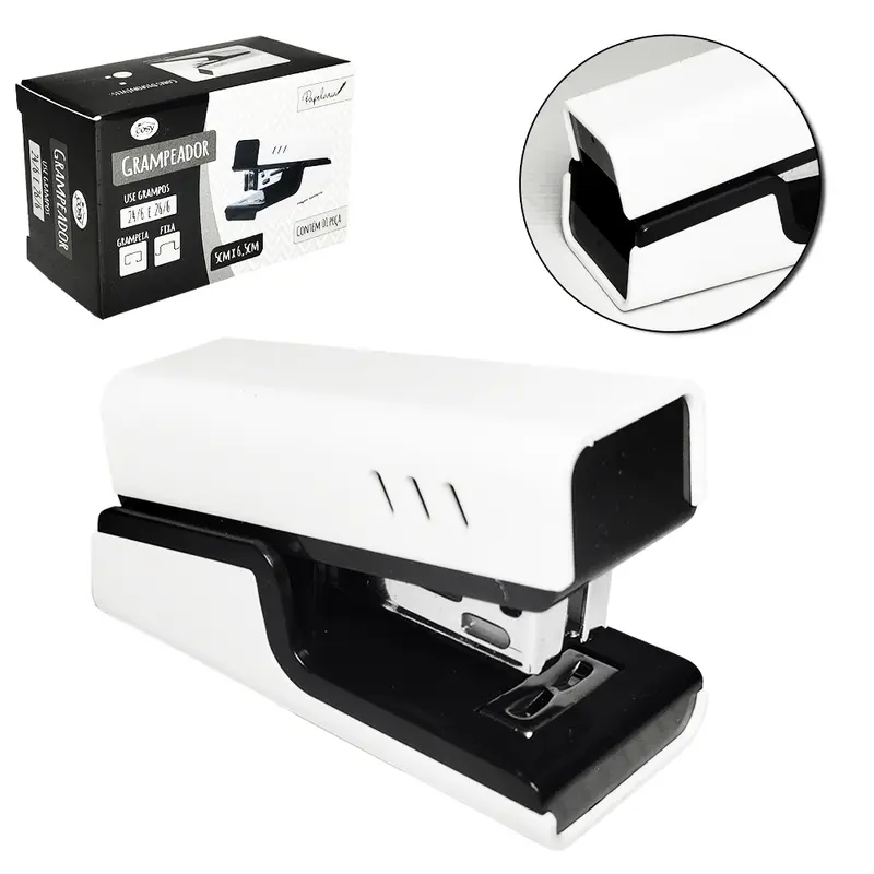 GRAMPEADOR DE METAL/PLASTICO 24/6 E 26/6 6,5X5CM NA CAIXA