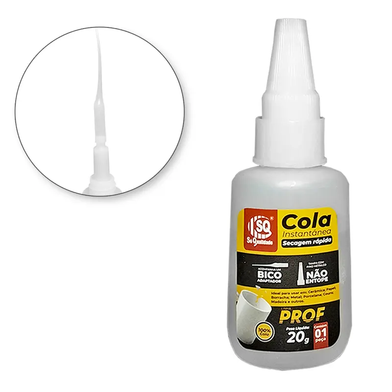 ADESIVO / COLA INSTANTANEA MULTIUSO MEDIA VISCOSIDADE LINHA PROF 20G