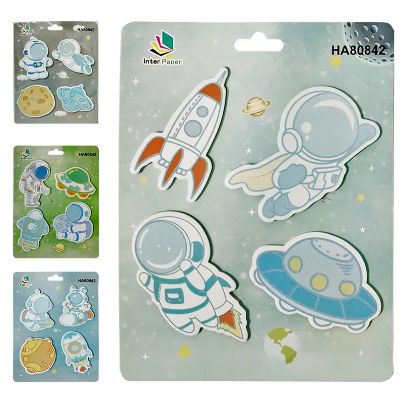 MARCADOR DE PAGINA / BLOCO ANOTACAO STICKER ADESIVO ASTRONAUTA INTER PAPER 80 FOLHAS