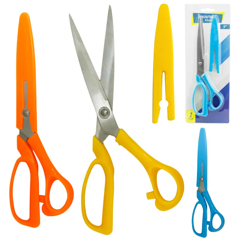 TESOURA MULTIUSO DE INOX 9'' 23CM COM PROTETOR CABO COLORS