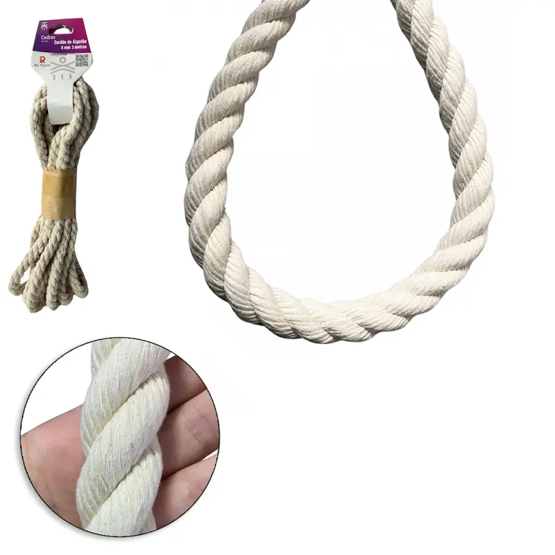 CORDAO DE ALGODAO DECORATIVO 3MX8MM