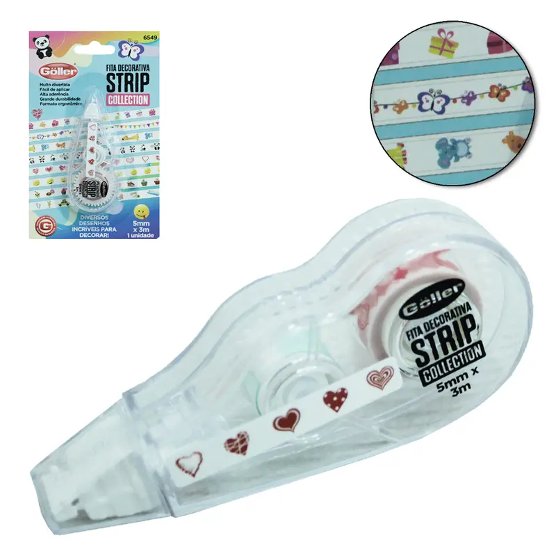 FITA DECORATIVA STRIP COLLECTION PARA CADERNO 5MMX3M
