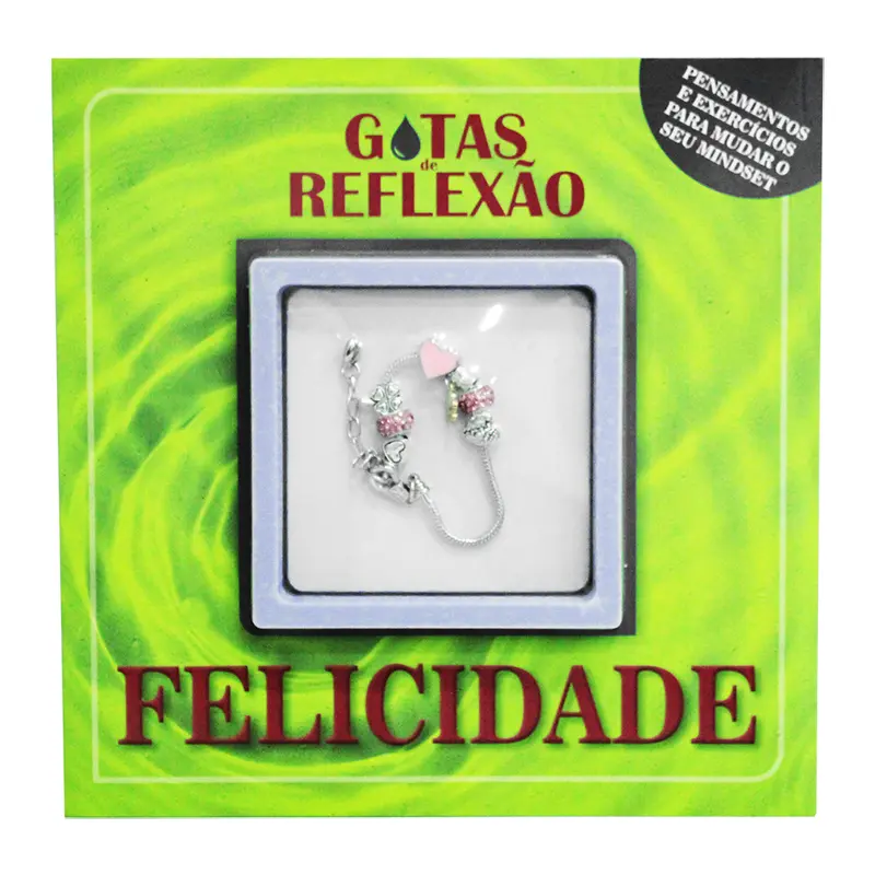 LIVRO GOTAS DE REFLEXAO FELICIDADE COM PULSEIRA