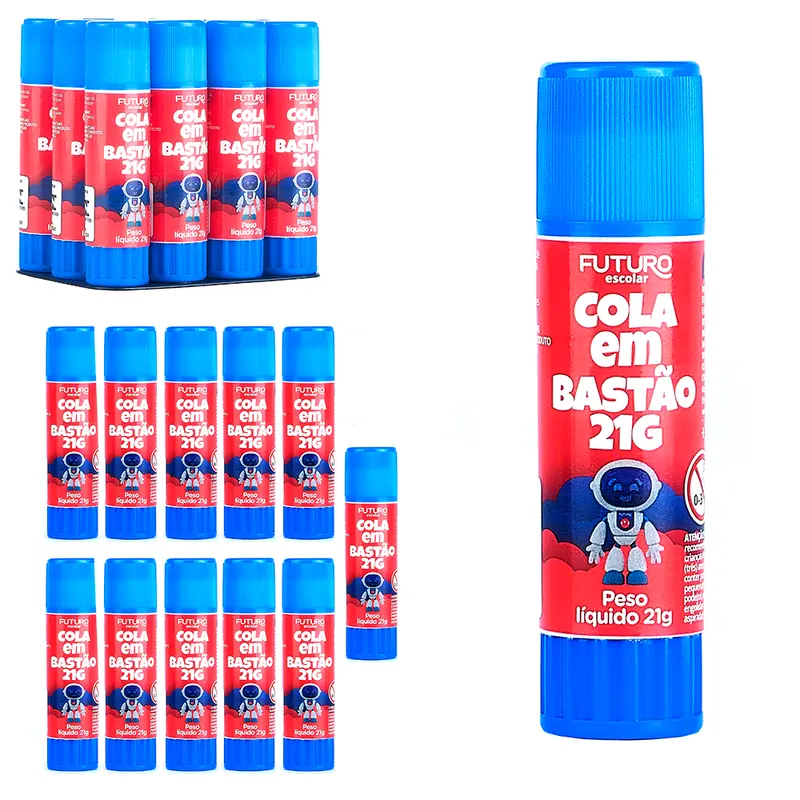 ADESIVO / COLA BASTAO 21G COM 12 PECAS FUTURO ESCOLAR