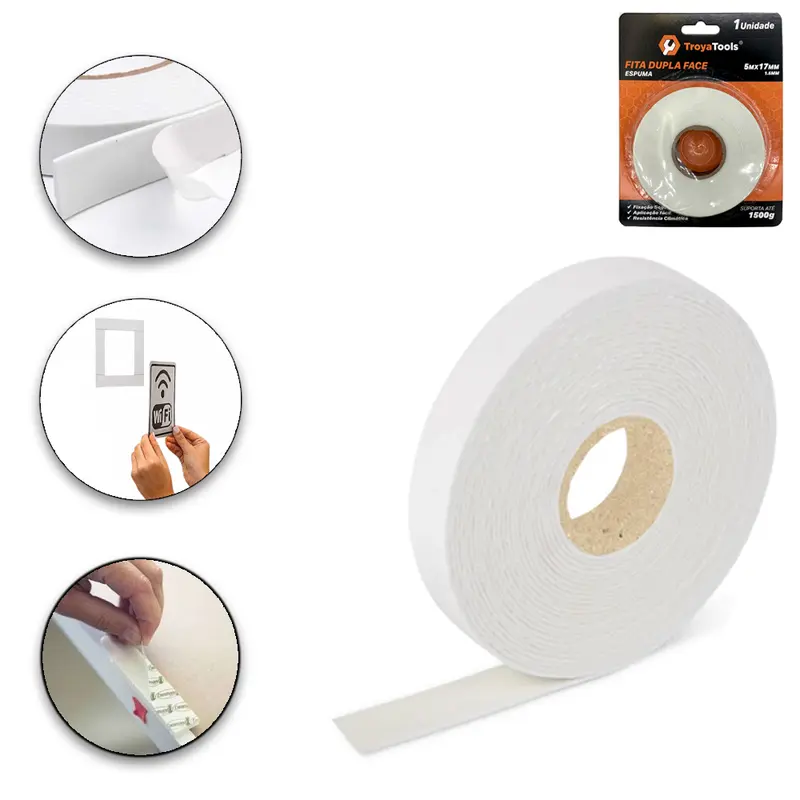 FITA ADESIVA DUPLA FACE DE ESPUMA 17MMX5M