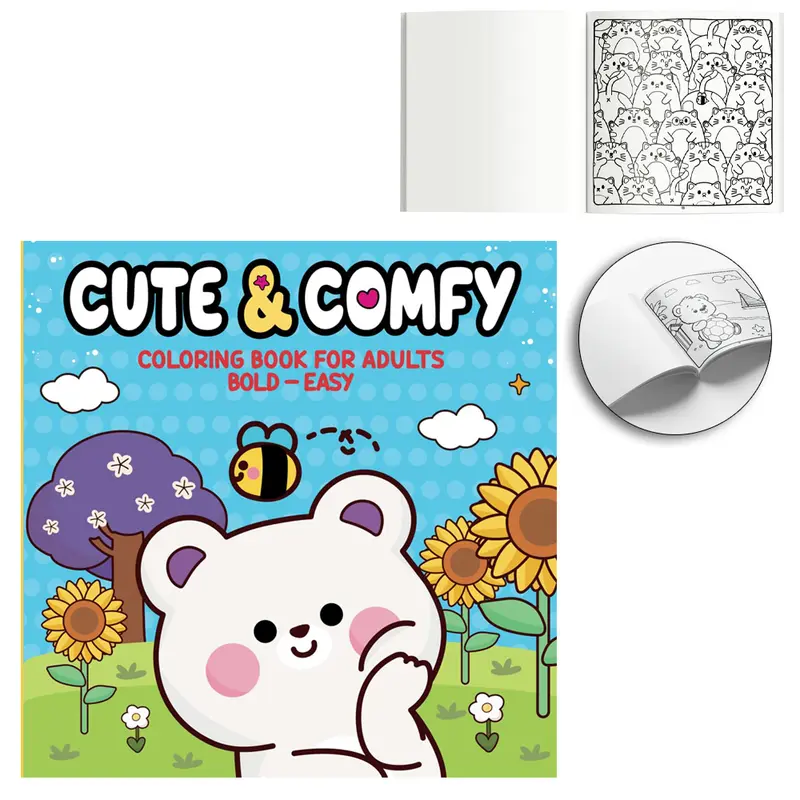 LIVRO CUTE & COMFY COLORING BOOK FOR PARA COLORIR 65 PAGINAS 20,5X20,5CM