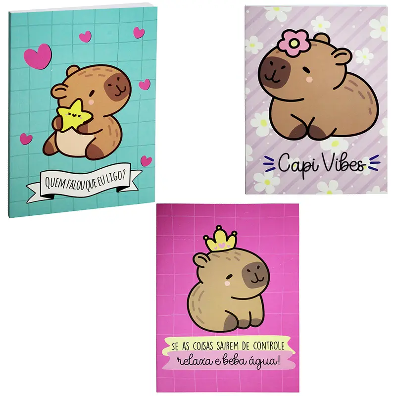 CADERNO CADERNETA / BLOCO DE NOTAS CAPIVARA 80 FOHAS 21X14,5CM
