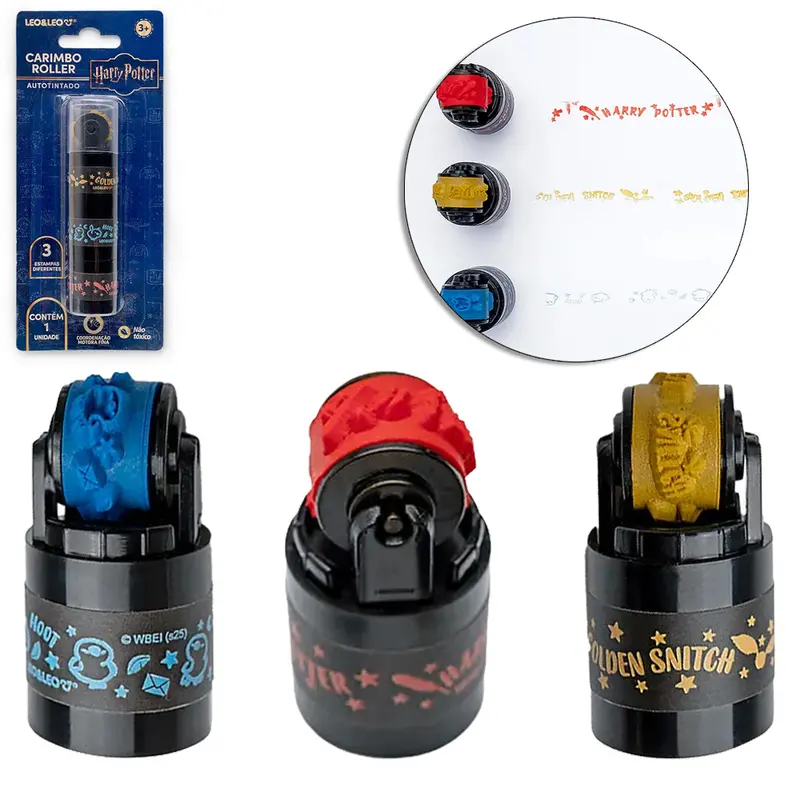 CARIMBO ROLLER AUTOTINTADO HARRY POTTER 3 ESTAMPAS DIFERENTES
