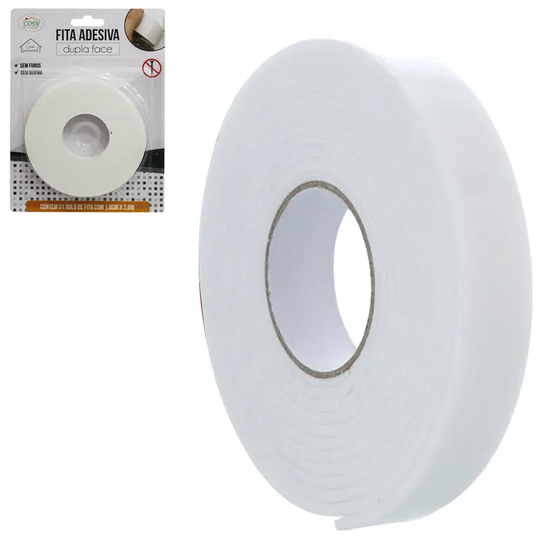 FITA ADESIVA DUPLA FACE DE ESPUMA 18MMX2,8M