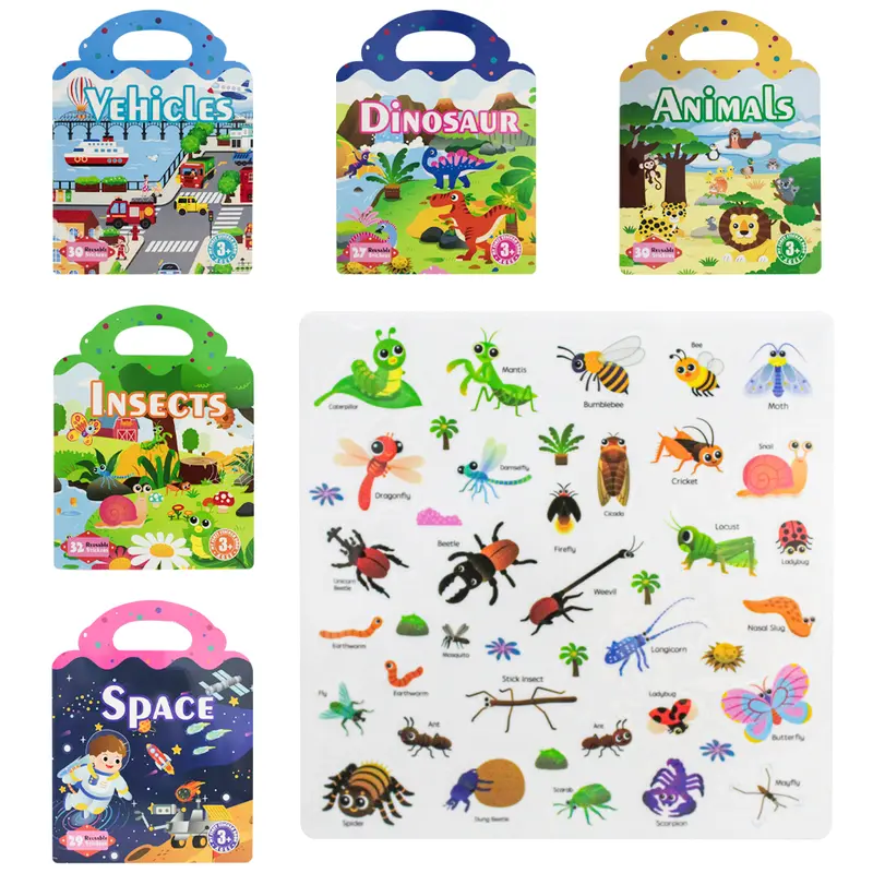 LIVRO DE ADESIVOS 3D DE GEL DECORATIVO TOP KIDS