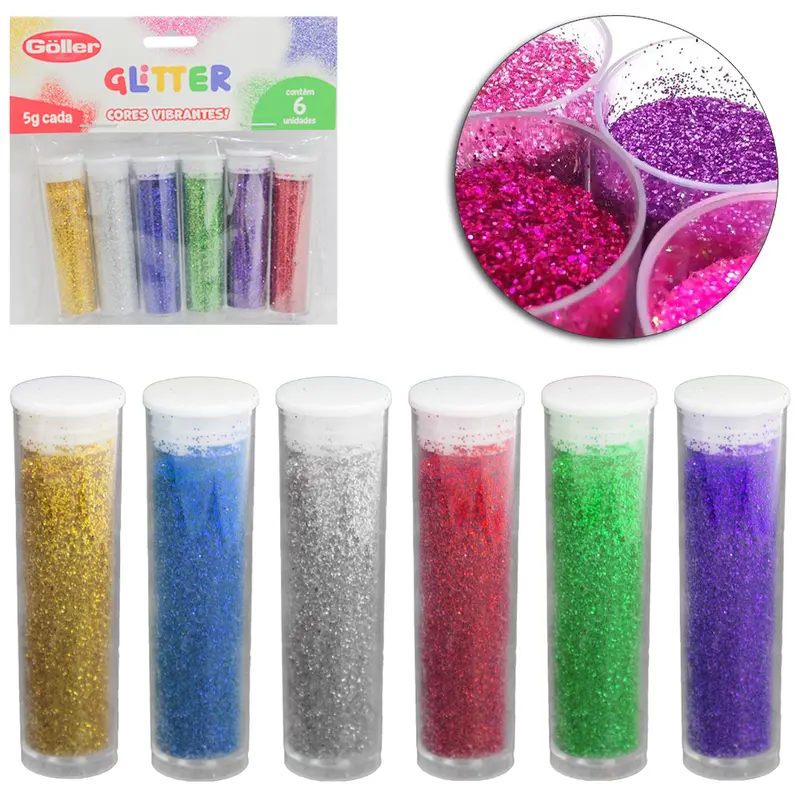 GLITTER COM 6 TUBO CORES VIBRANTES 5G