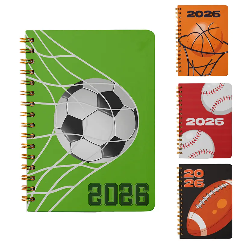 AGENDA 2026 CAPA DURA ESPIRAL ESPORTES 168 FOLHAS 15,2X11CM