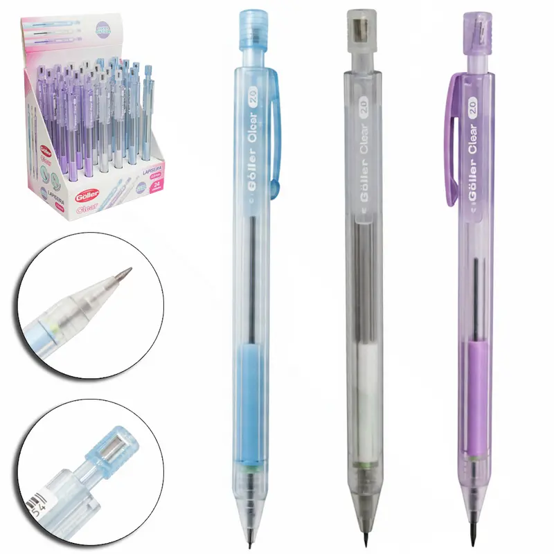 LAPISEIRA CLEAR COLORS 2.0MM COM APONTADOR COM 24 PECAS DP PLAY