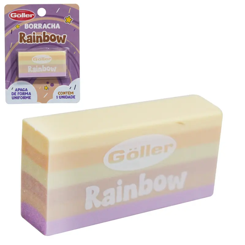 BORRACHA ESCOLAR RETANGULAR RAINBOW TREND