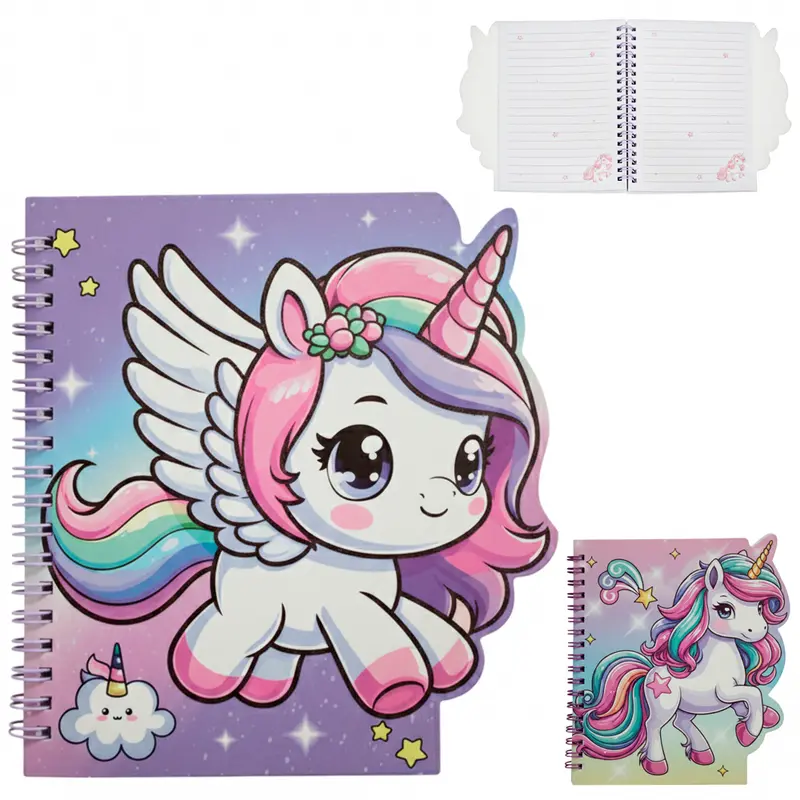 CADERNO CADERNETA / BLOCO DE ANOTACAO ESPIRAL UNICORNIO PAPER 58 FOLHAS 17X12CM