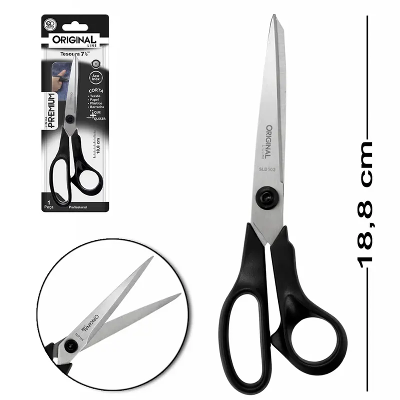 TESOURA MULTIUSO DE INOX PREMIUM PROFISSIONAL 7½'' 18,8CM