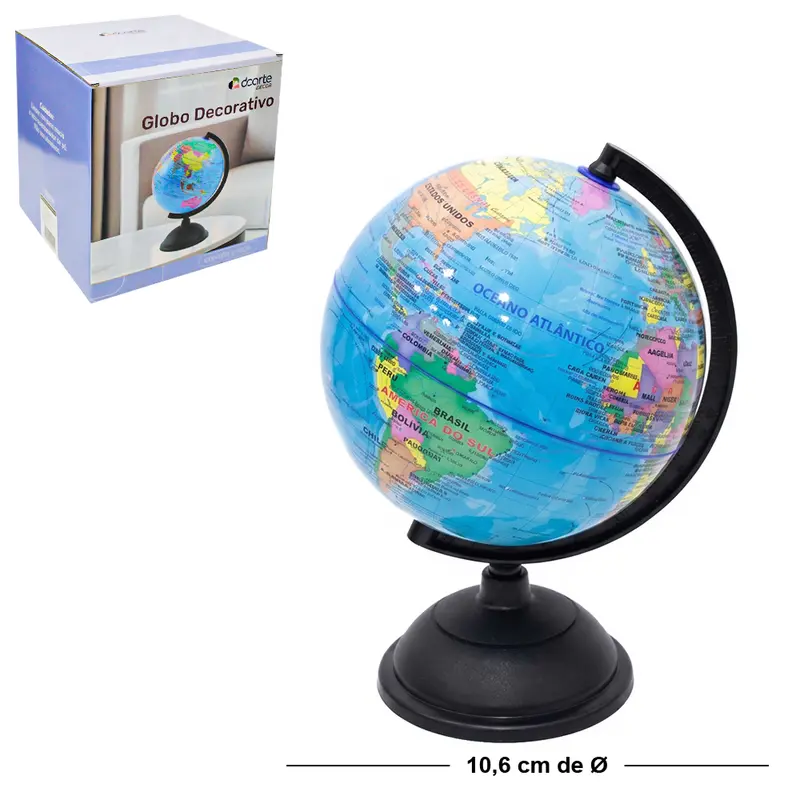 GLOBO TERRESTRE GIRATORIO POLITICO P DECOR 10,6CM DE Ø