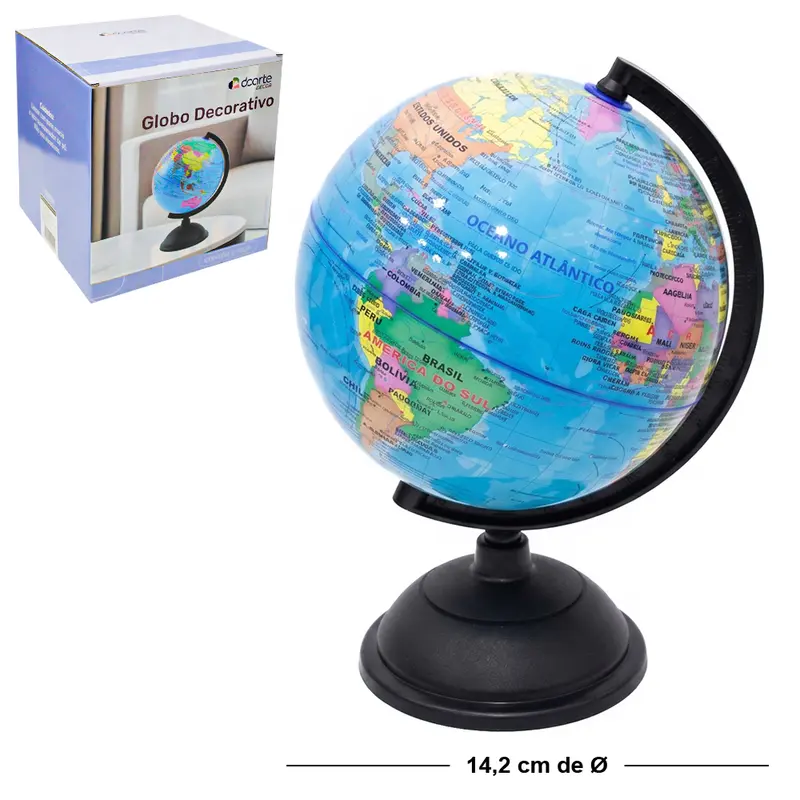GLOBO TERRESTRE GIRATORIO POLITICO M DECOR 14,2CM DE Ø