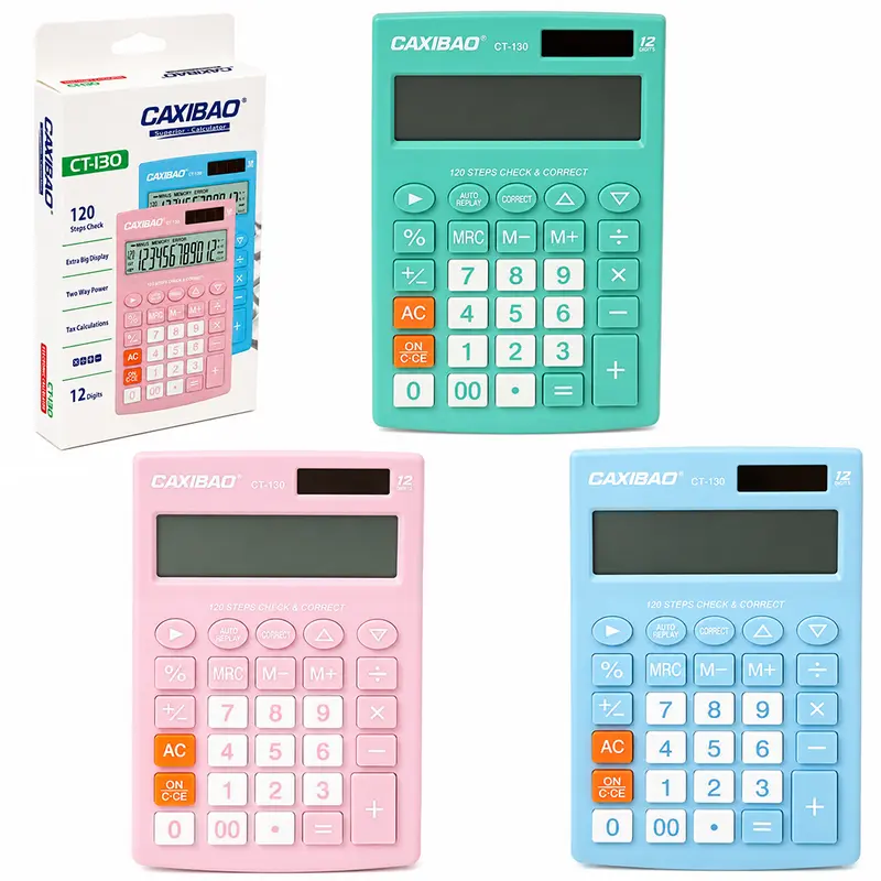CALCULADORA ELETRONICA 12 DIGITOS A BATERIA / SOLAR 17X11CM