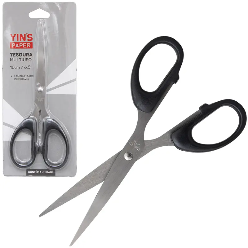 TESOURA MULTIUSO DE INOX YINS PAPER 6,5'' 16CM