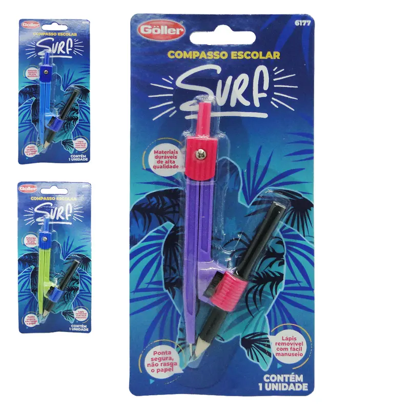 COMPASSO ESCOLAR DE PLASTICO SURF COM LAPIS