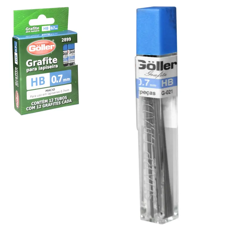 GRAFITE PARA LAPISEIRA HB 0.7MM COM 12 TUBOS